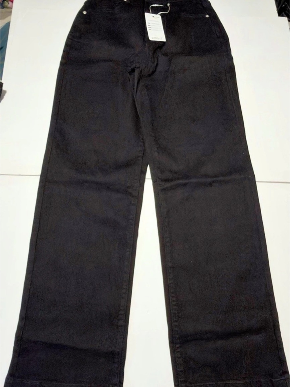 ETTELO Denim Collection Wide Leg Black women Cotton jeans Blend NWT